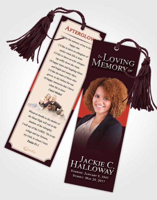 Funeral Bookmark Template Calm Nobility