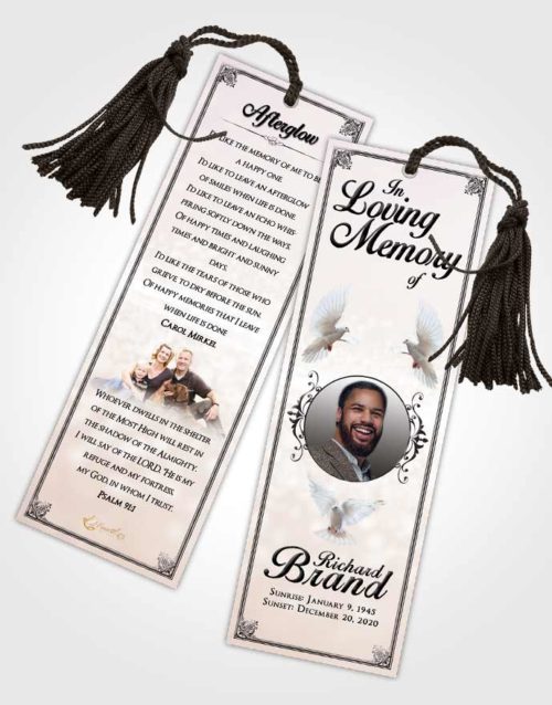 Funeral Bookmark Template Collected Class Light