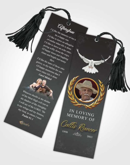 Funeral Bookmark Template Collected Desire