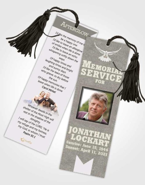 Funeral Bookmark Template Collected Intensity