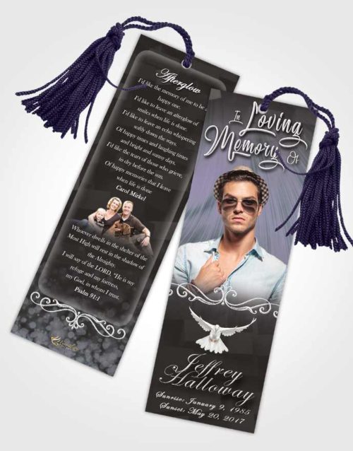 Funeral Bookmark Template Collected Strength