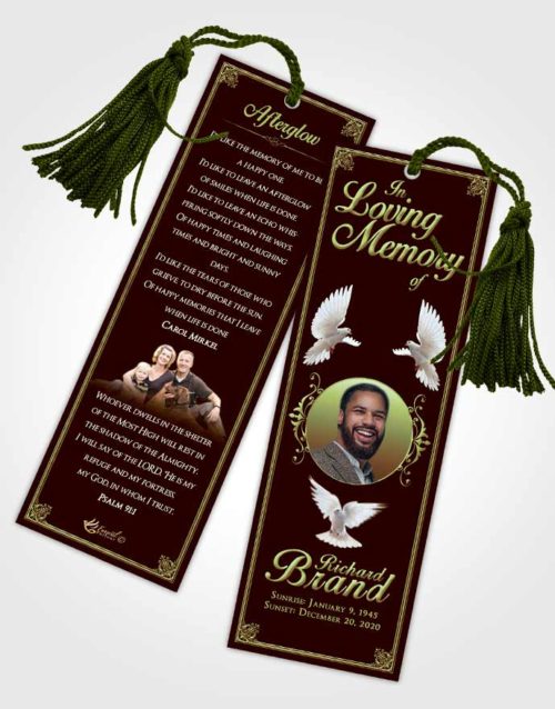 Funeral Bookmark Template Composed Class Dark