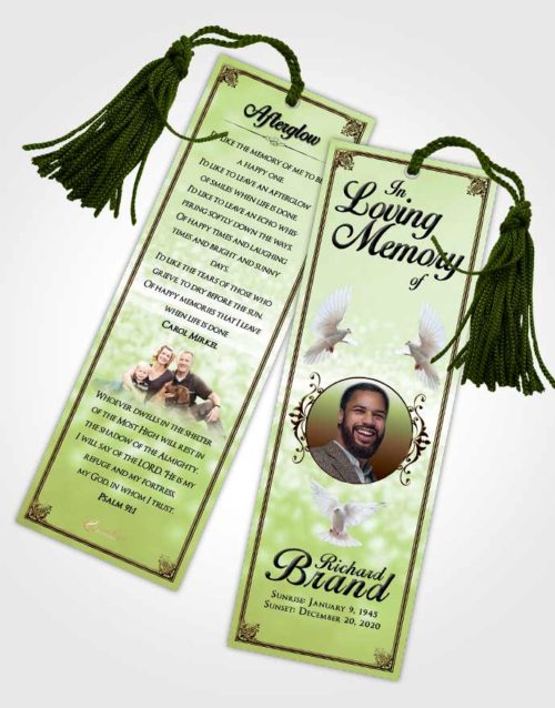 Funeral Bookmark Template Composed Class Light