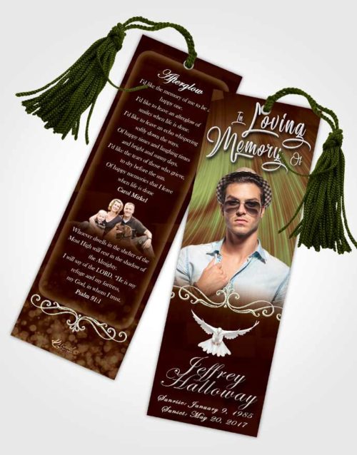 Funeral Bookmark Template Composed Strength