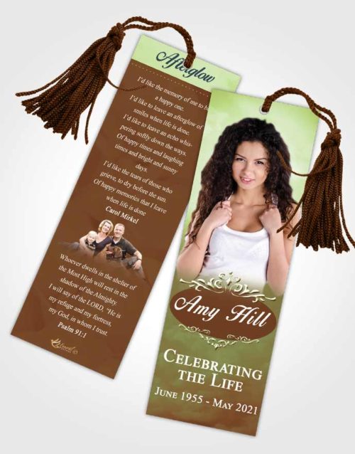 Funeral Bookmark Template Composed Sympathy