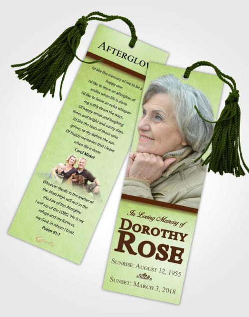 Funeral Bookmark Template Composed Tolerance