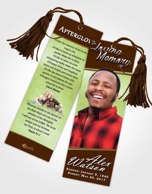 Funeral Bookmark Template Composed Vitality