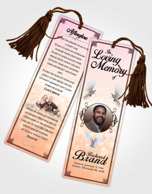 Funeral Bookmark Template Devoted Class Light