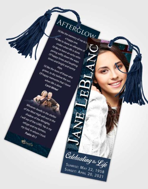 Funeral Bookmark Template Devoted Passion