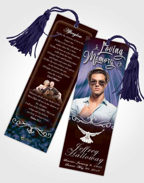 Funeral Bookmark Template Devoted Strength