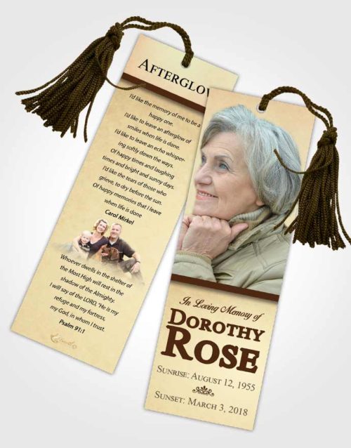 Funeral Bookmark Template Early Tolerance