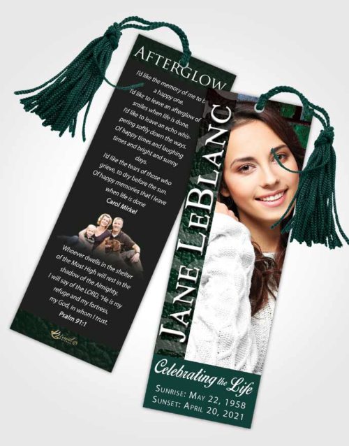 Funeral Bookmark Template Electrifying Passion