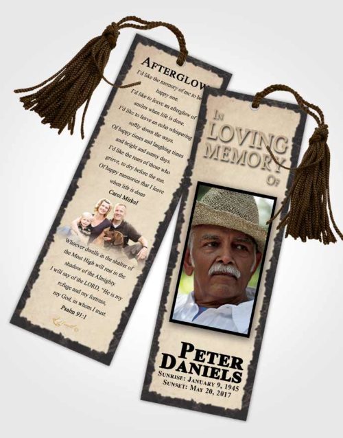 Funeral Bookmark Template Elegant Outback