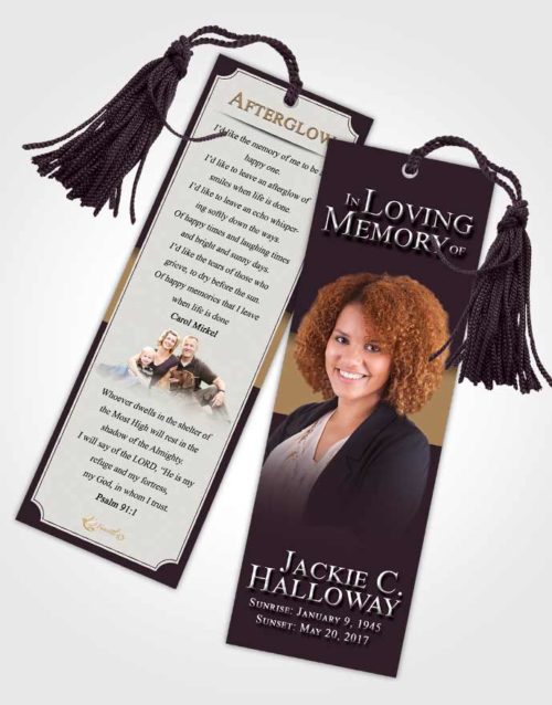 Funeral Bookmark Template Evening Nobility