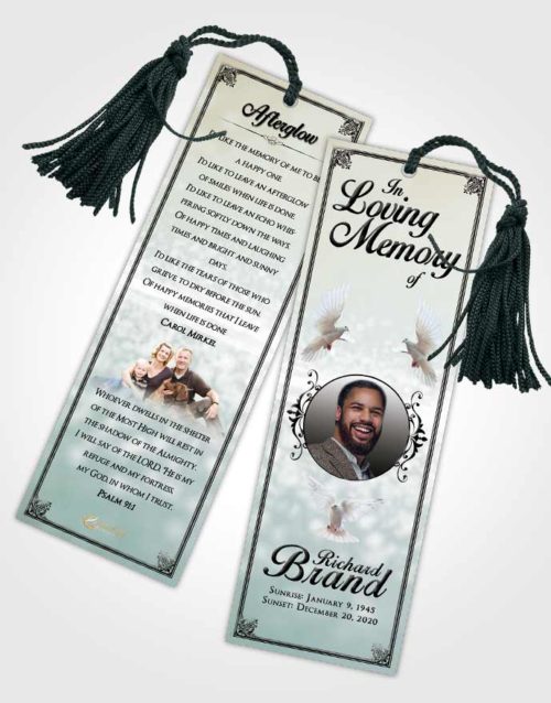 Funeral Bookmark Template Gentle Class Light