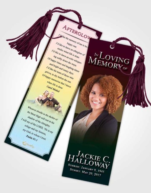 Funeral Bookmark Template Harmonious Nobility