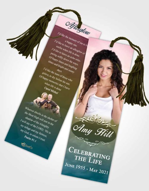 Funeral Bookmark Template Harmonious Sympathy