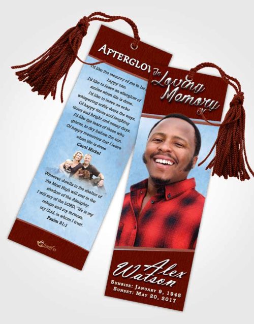 Funeral Bookmark Template Lustrous Vitality