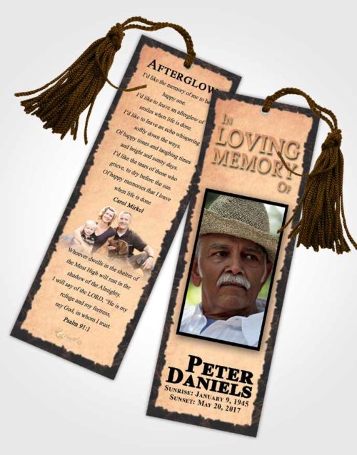Funeral Bookmark Template Majestic Outback
