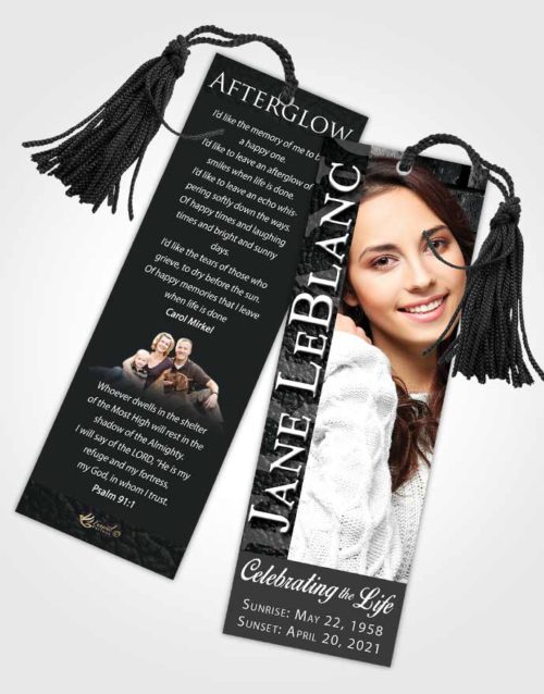 Funeral Bookmark Template Majestic Passion