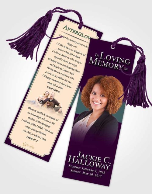 Funeral Bookmark Template Mellow Nobility