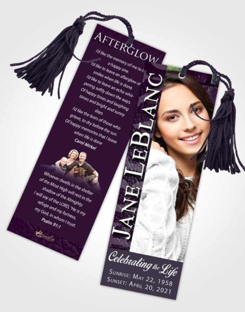 Funeral Bookmark Template Mellow Passion