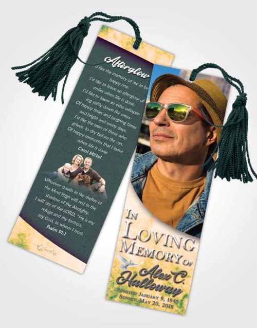 Funeral Bookmark Template Mellow Peace of Mind