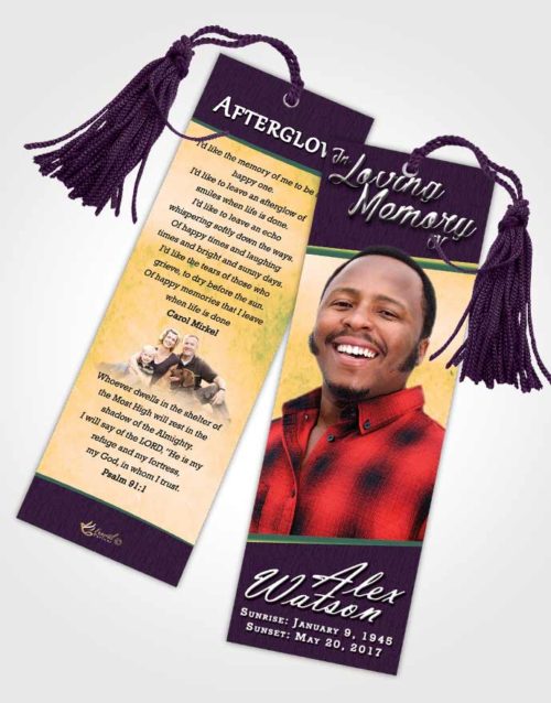 Funeral Bookmark Template Mellow Vitality