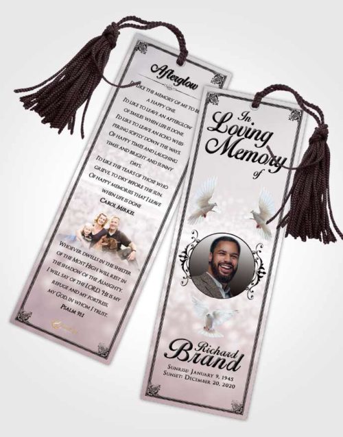 Funeral Bookmark Template Morning Class Light