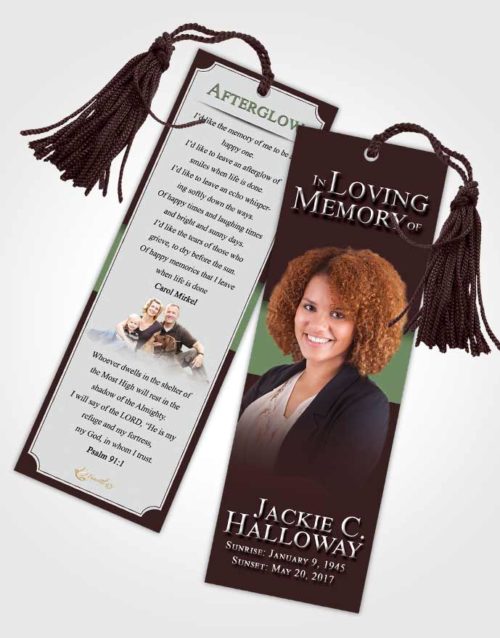 Funeral Bookmark Template Morning Nobility