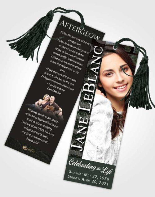 Funeral Bookmark Template Morning Passion