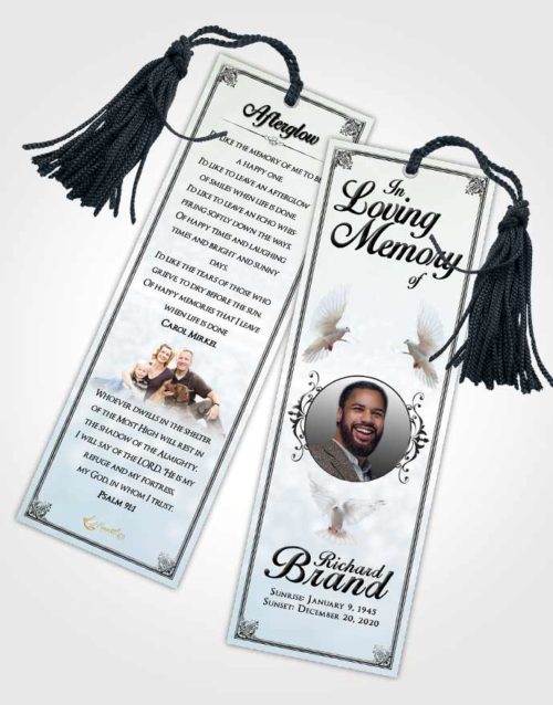 Funeral Bookmark Template Mystical Class Light