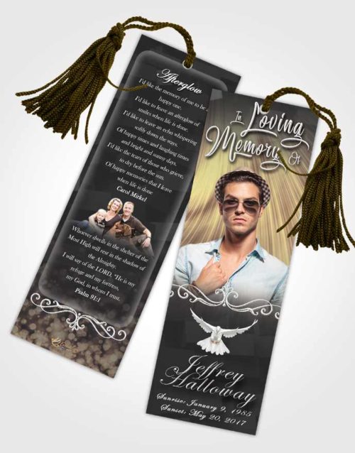 Funeral Bookmark Template Mystical Strength