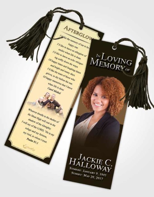 Funeral Bookmark Template Pacific Nobility