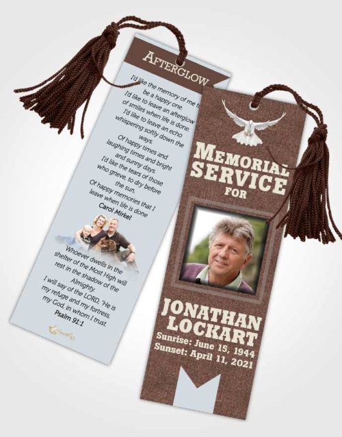 Funeral Bookmark Template Passionate Intensity