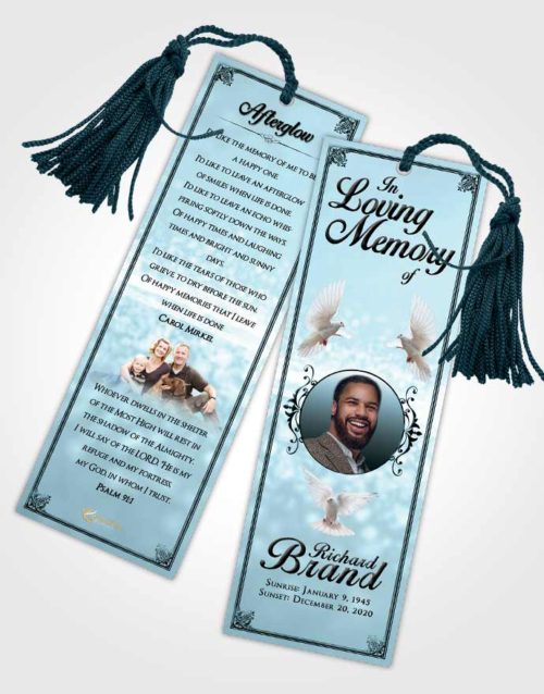 Funeral Bookmark Template Peaceful Class Light