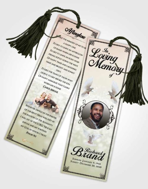 Funeral Bookmark Template Pink Faith Class Light