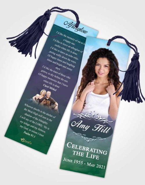 Funeral Bookmark Template Placid Sympathy