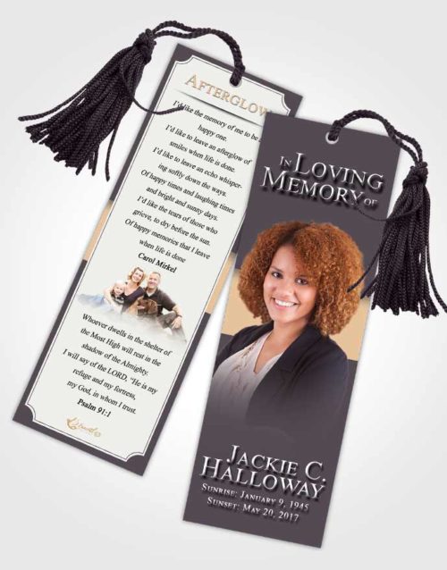 Funeral Bookmark Template Quiet Nobility