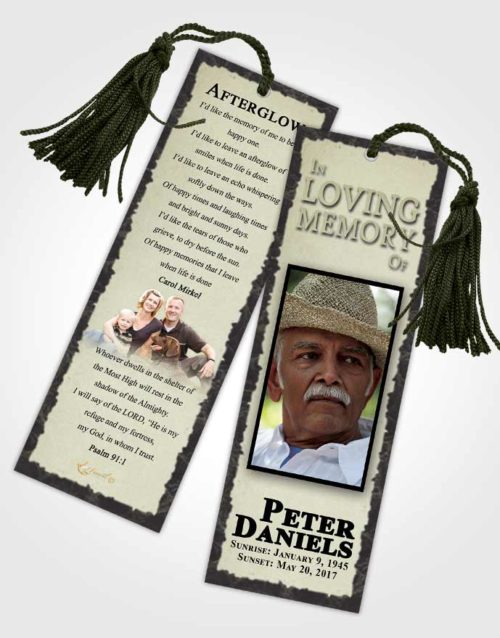 Funeral Bookmark Template Quiet Outback