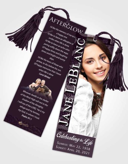 Funeral Bookmark Template Remarkable Passion