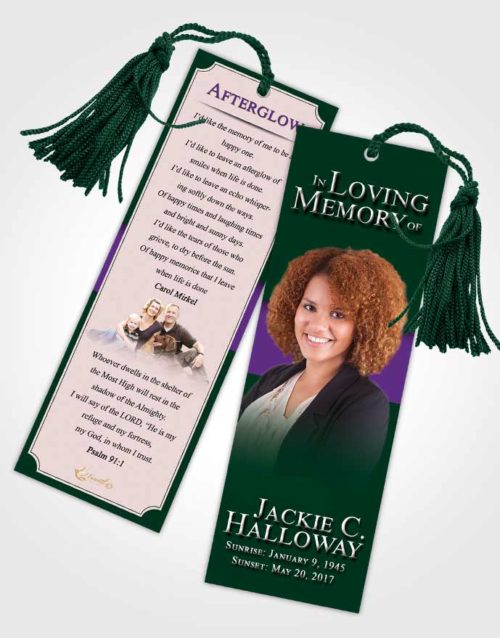 Funeral Bookmark Template Restful Nobility