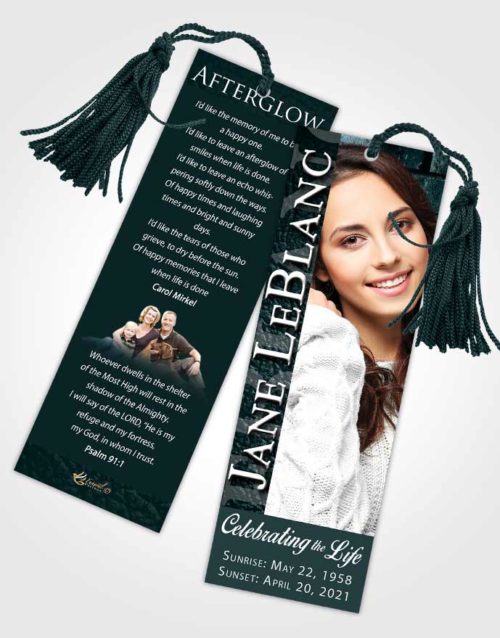 Funeral Bookmark Template Restful Passion