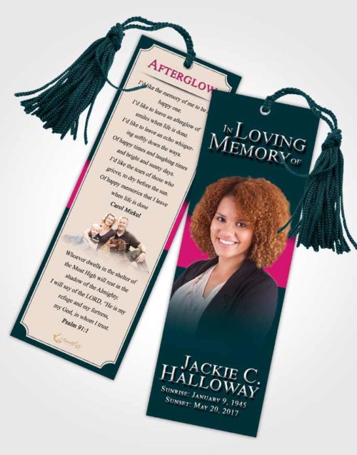 Funeral Bookmark Template Sapphire Nobility