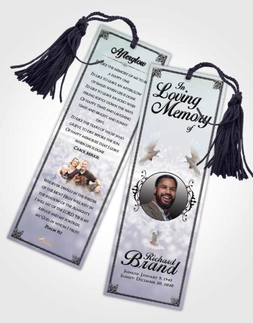 Funeral Bookmark Template Serene Class Light
