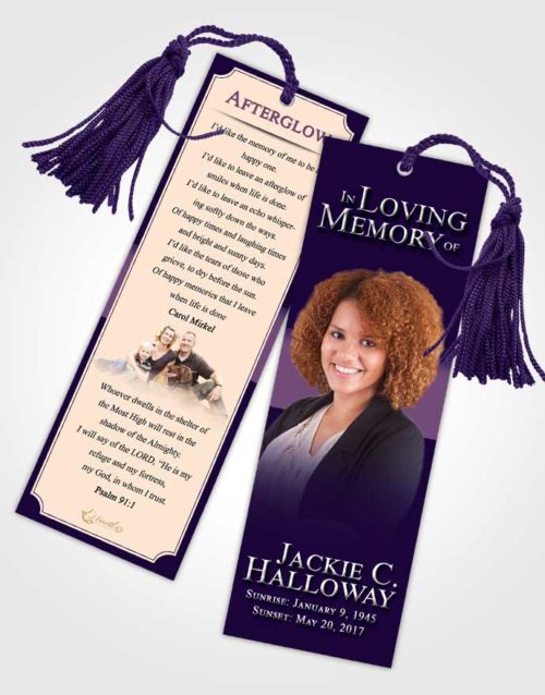 Funeral Bookmark Template Smooth Nobility