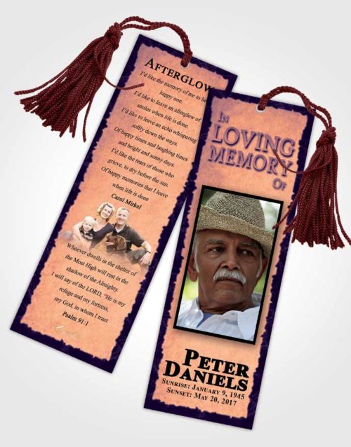 Funeral Bookmark Template Smooth Outback