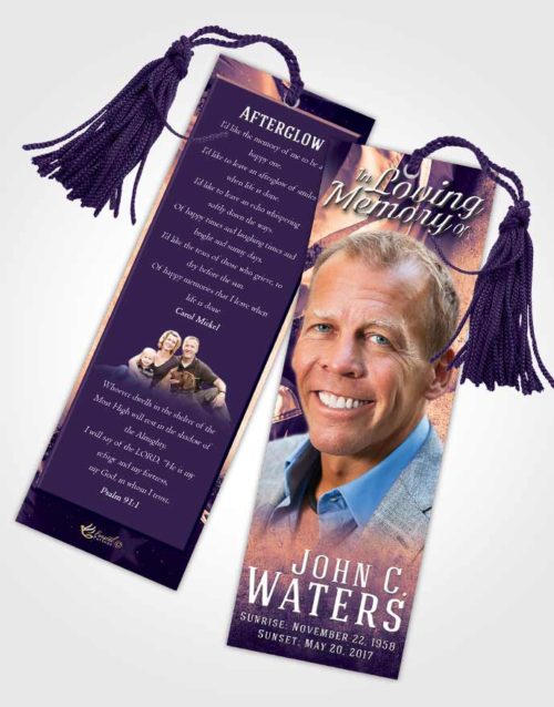 Funeral Bookmark Template Smooth Stars and Stripes