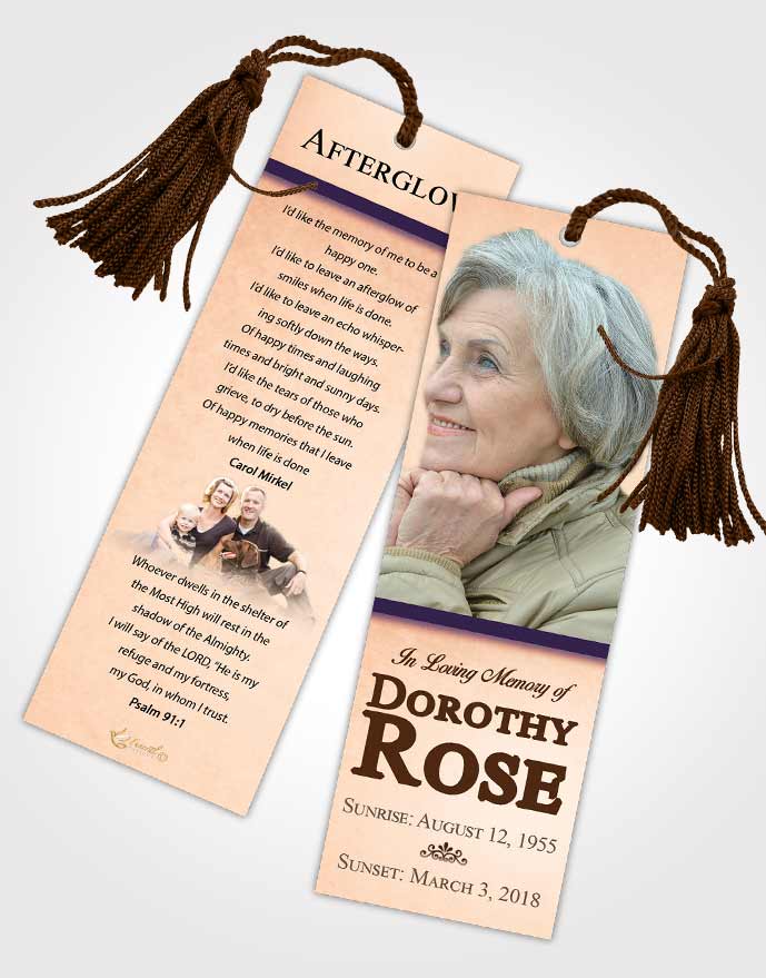 Funeral Bookmark Template Smooth Tolerance