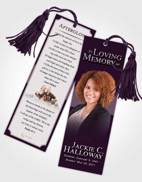 Funeral Bookmark Template Soft Nobility